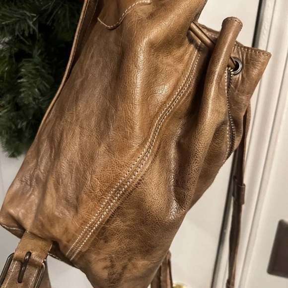 BED STU RARE Underwood LEATHER BACKPACK BAG Drawstring EUC Brown GORGEOUS! - Picture 4 of 13